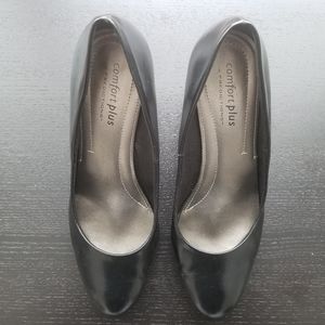 Black professional low heel shoes